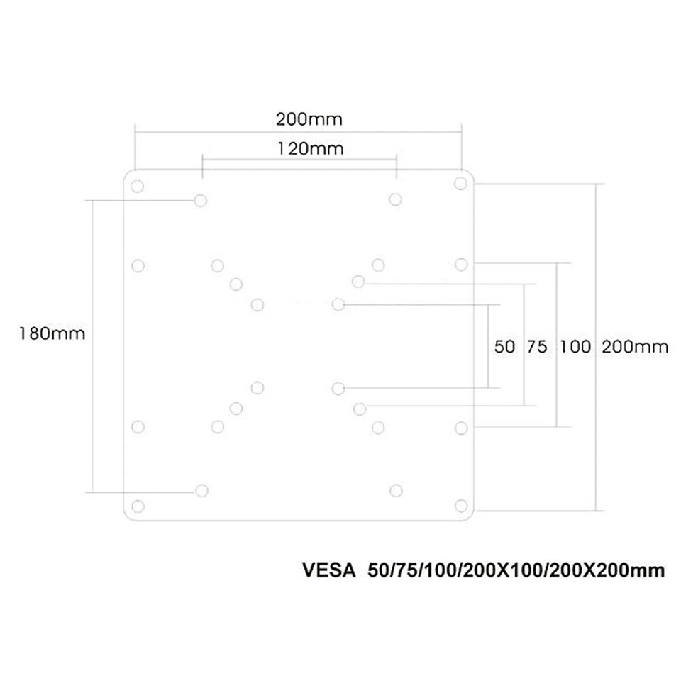 2x Soporte Universal VESA Accesorio de Placa Adaptador para TV Montaje en Pared 200x200mm Foto 2 de 2