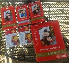 Canon Pixma Photo Paper Glossy 4x6 4 5x7 1 , 8.5 x 11 1 . BUNDLE of 6 UNOPENED