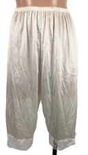 Vintage White Petti Pants Bloomers Shorts Lace Nylon Pollinaise Slip USA sz S
