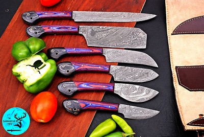 Custom Handmade FORGED DAMASCUS STEEL CHEF KNIFE Set Kitchen Knives-Cutlery 123
