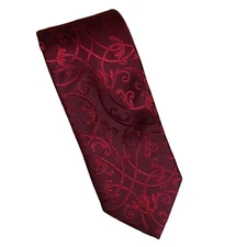 XMI Luxe Silk Handmade Burgundy w/Overlay Stitching Men’s Tie Brand New w/Tag