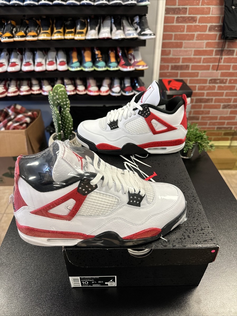 Air Jordan 4 Retro Red Black DH6927 161 Size 10 Brand New 🔥 Fast