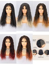 Long Braided Lace Front Wigs Dreadlock Wig Mirco Braids Curly Wig with Baby Hair