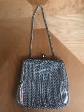 Vintage Handbag Purse Clutch Silver Clasp  Chains Made in Japan Awesome 