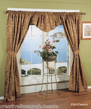 Window in a Bag Curtain Panel 5PC Set Jacquard Palazzo #8545