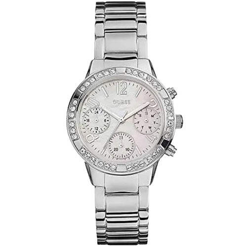 Guess Orologio Donna Raven – Modello GW0104L1, Cronografo Al Quarzo, Cassa E Bracciale In Acciaio Inox, Quadrante Argento, 38mm - 5