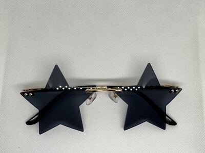 Rimless Star Shaped fashion glasses, Gradient, PC lens, copper frame, decorative