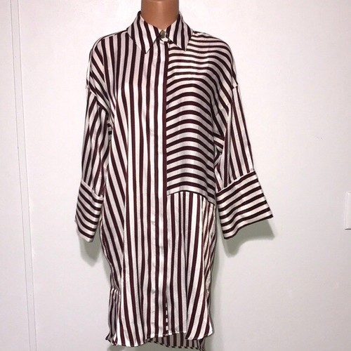 Zara Oversized Satin Shirt Dress 