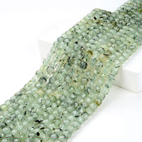 4 mm Phrenit Edelstein Klasse AA Mikro Facettiert Quadrat Würfel Lose Perlen (P21) - Bild 2 von 3