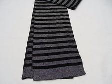 BLACK  SLIVER STRIPED - LARGE 12/14 SIZE SCARF 