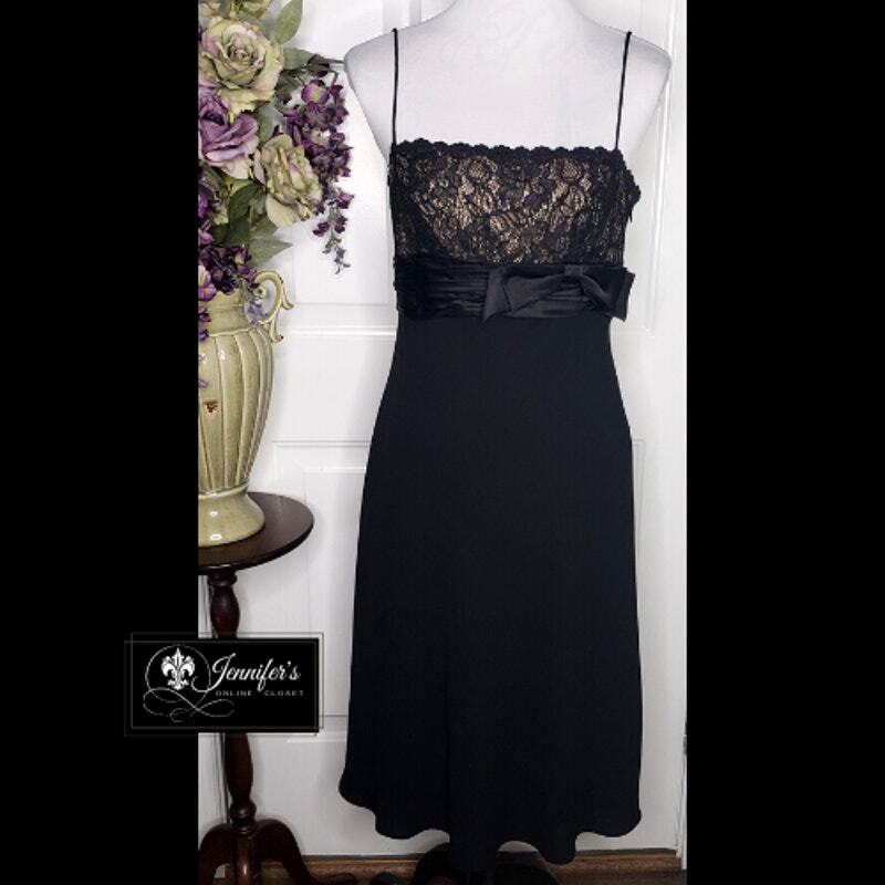 Jones New York Dress Women's Black Lace Cocktail Dress Size 8