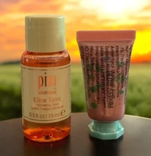 PIXI Glow Tonic .5 oz + Glow Serum Highlighter .21 oz ~ TRAVEL SIZES ~ SEALED