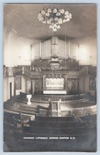 Canton South Dakota SD Interior Lutheran Church Real Photo Postcard RPPC 1910