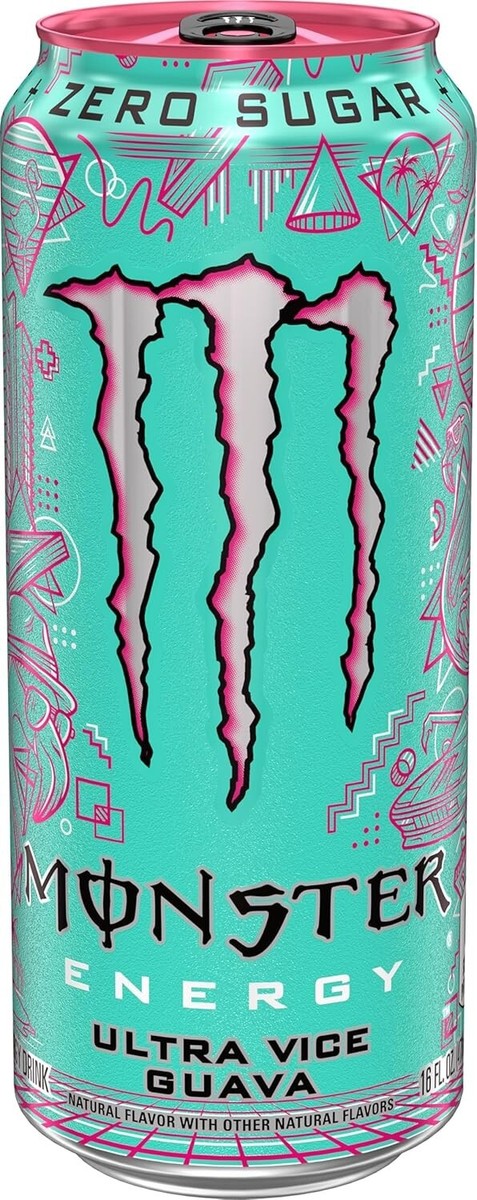 Monster Energy Ultra Vice Guava, Sugar Free Energy Drink, 16 Ounce