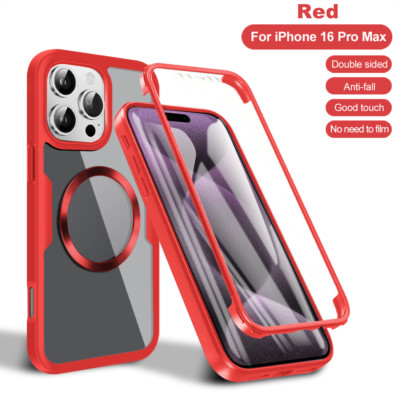 For iPhone 17 Pro Max/16/14/13/12/11 Magnetic Screen Protector Clear Back Case