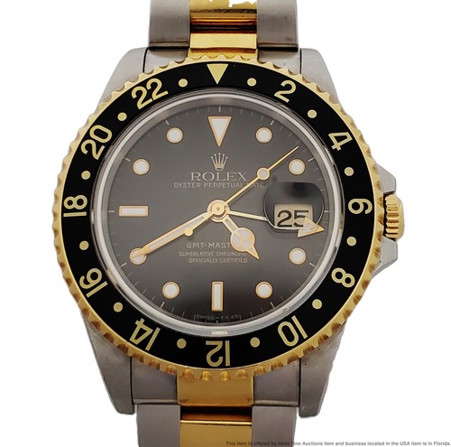 Rolex GMT Master II 16713 18K Gold Steel Mens Watch Box Papers Tag