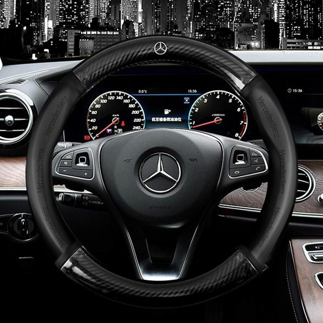 15" Car Steering Wheel Cover Genuine Leather For MercedesBenz Good eBay