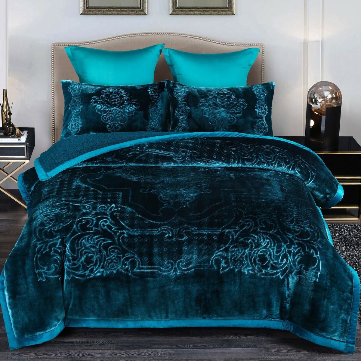 Heavy Mink Blanket Blanket Comforter Printed Embossed Bed Blanket eBay