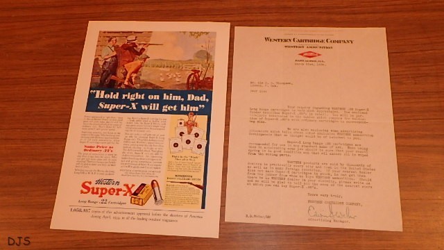 VINTAGE 1934 WESTERN CARTRIDGE LETTERHEAD BROCHURE