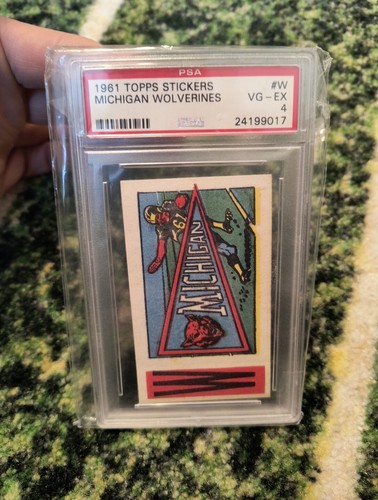 Michigan Wolverines #W card from 1961 Topps Stickers