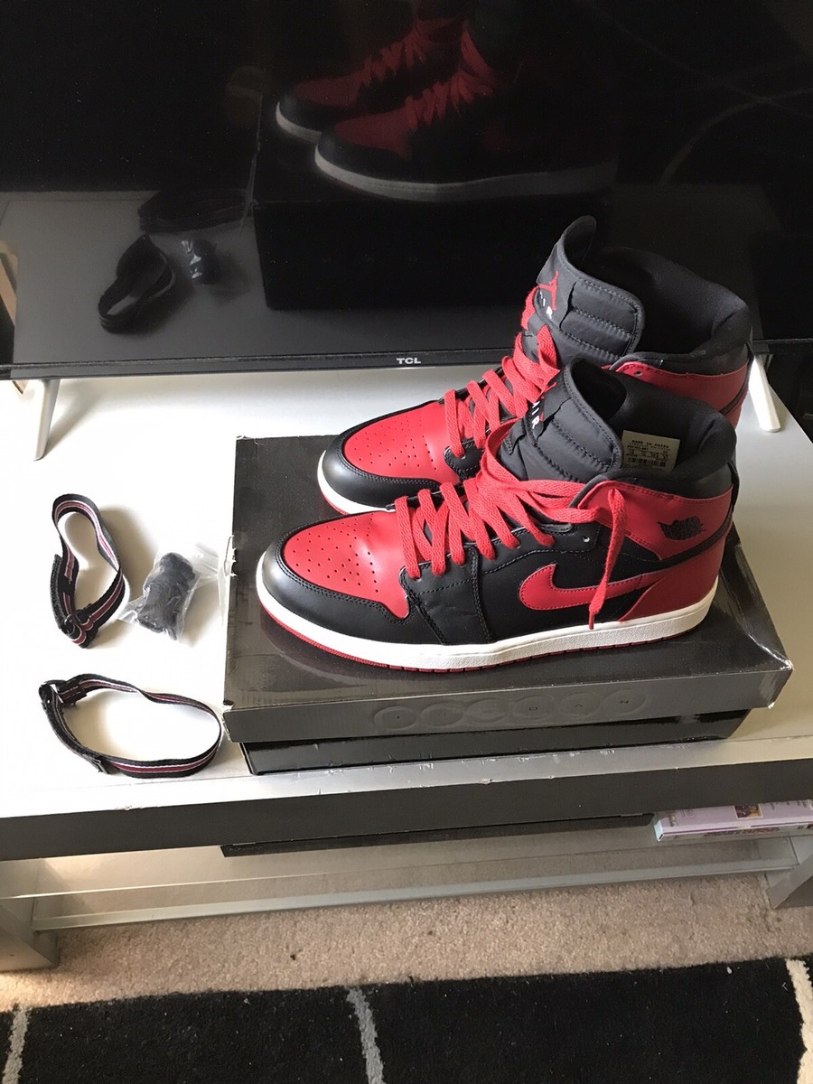 2008 Nike Air Jordan 1 High Strap Retro Black Red BRED SZ13  display picture 2