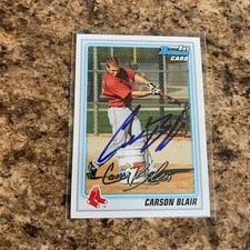 Carson Blair Signed 2010 Bowman Rc Auto Boston Red Sox