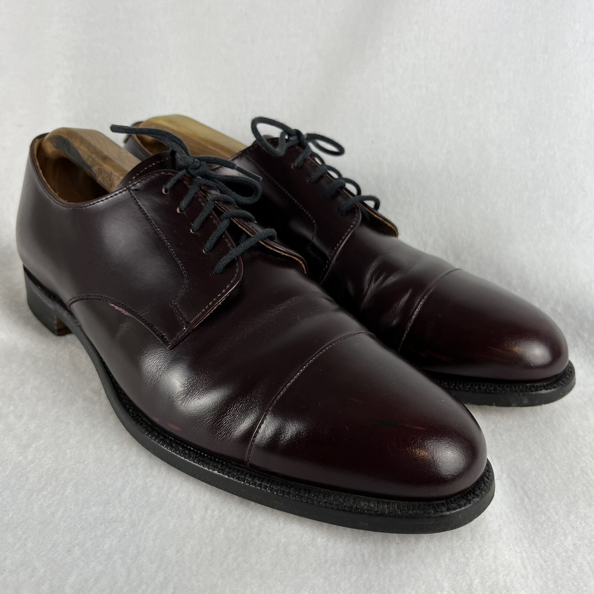 Church's Royal Tweed by Cheaney burgundy red leather cap toe