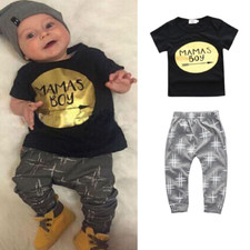 Newborn Toddler Infant Baby Kids Boys Clothes T-shirt Tops Pants Outfits Set