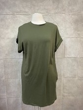 Shein Women’s Khaki Short Sleeve Crewneck Dress Size M