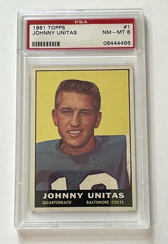 1961 Topps Johnny Unitas PSA 8 Card number 1
