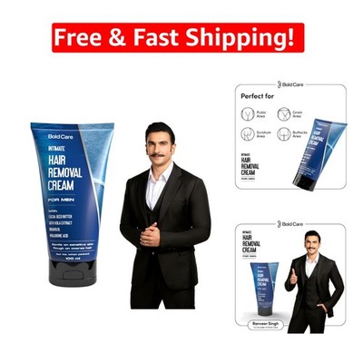 Hydrating Intimate Hair Removal Cream for Men   24-Hour Softness, 100ml