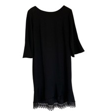 Shelby & Palmer Little Black Dress Womens Size 16 Black Bell Sleeve Classic