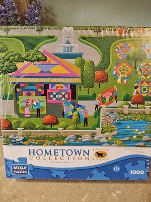 Mega Puzzles Hometown Collection Jigsaw Puzzle Quilting Bee, 1000 Pc NEW USA