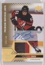 2022 Team Canada Juniors Premium Signatures /199 Victoria Bach Patch Auto 19oz