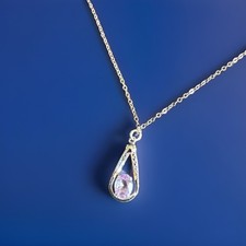 Sterling Silver 925 Vintage Necklace 24 Inches With Real Amethyst Charm