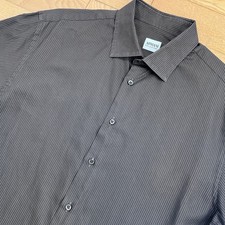 Armani Collezioni Charcoal Pinstripe Dress Shirt Button Down Size 42 16 1/2