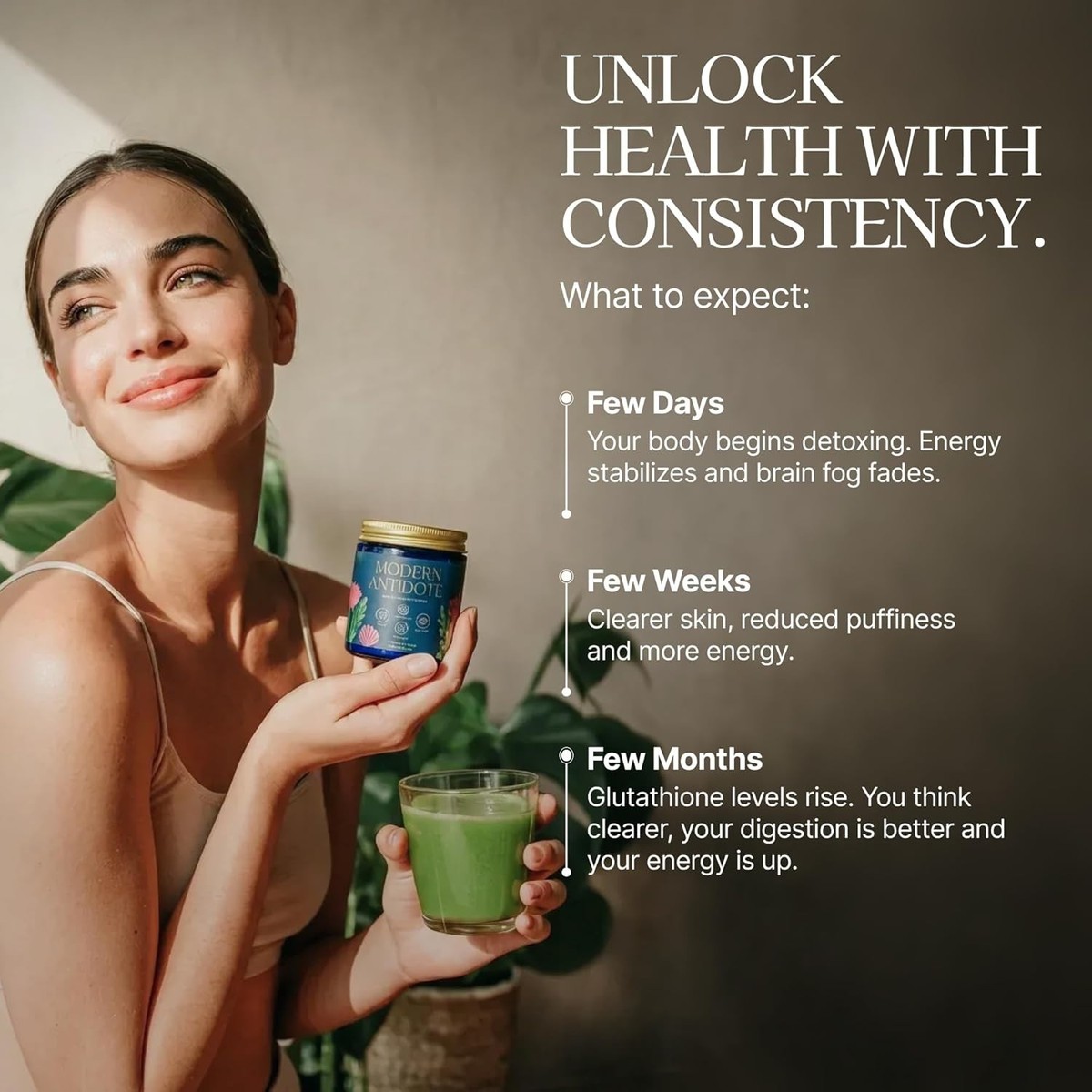 glutathione antidote Modern Antidote Detox Drink Mix 28 Servings NAC DIM Sulforaphane