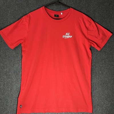 100 THIEVES Shirt Mens Large Red 100% Cotton Foundations T-Shirt