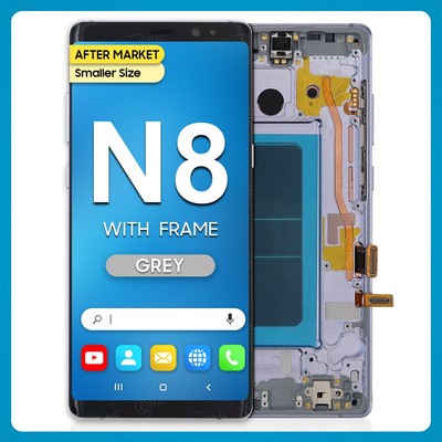 For Samsung Note 8 Grey LCD Screen Touch + Frame Compatible Replacement Display