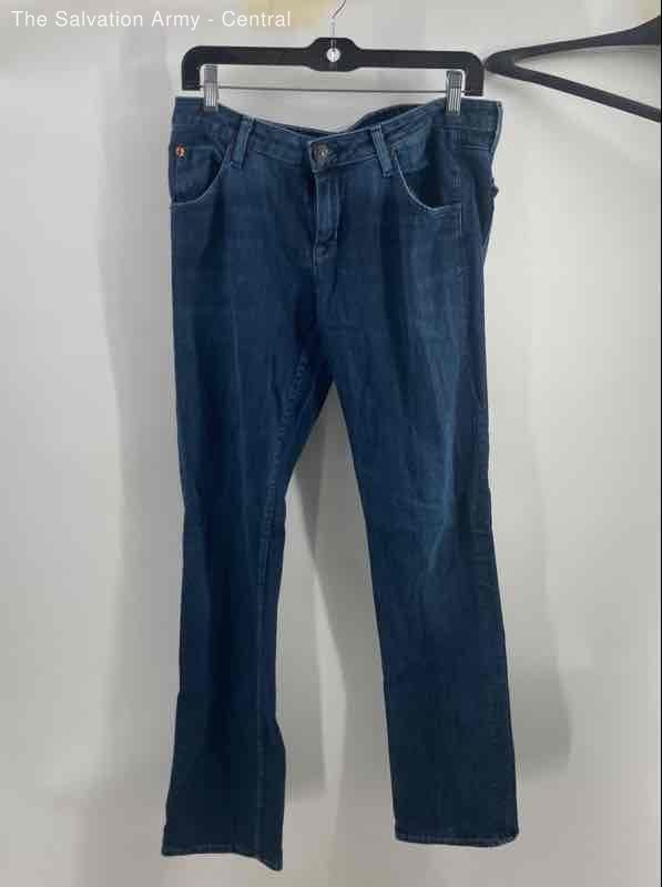 Hudson Womens Blue Cotton Dark Wash Pockets Denim Straight Jeans Size 30