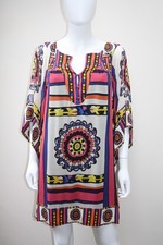 Abito tunica boho DIANE VON FURSTENBERG DVF tabalah seta stampa deco US 6, UK 10