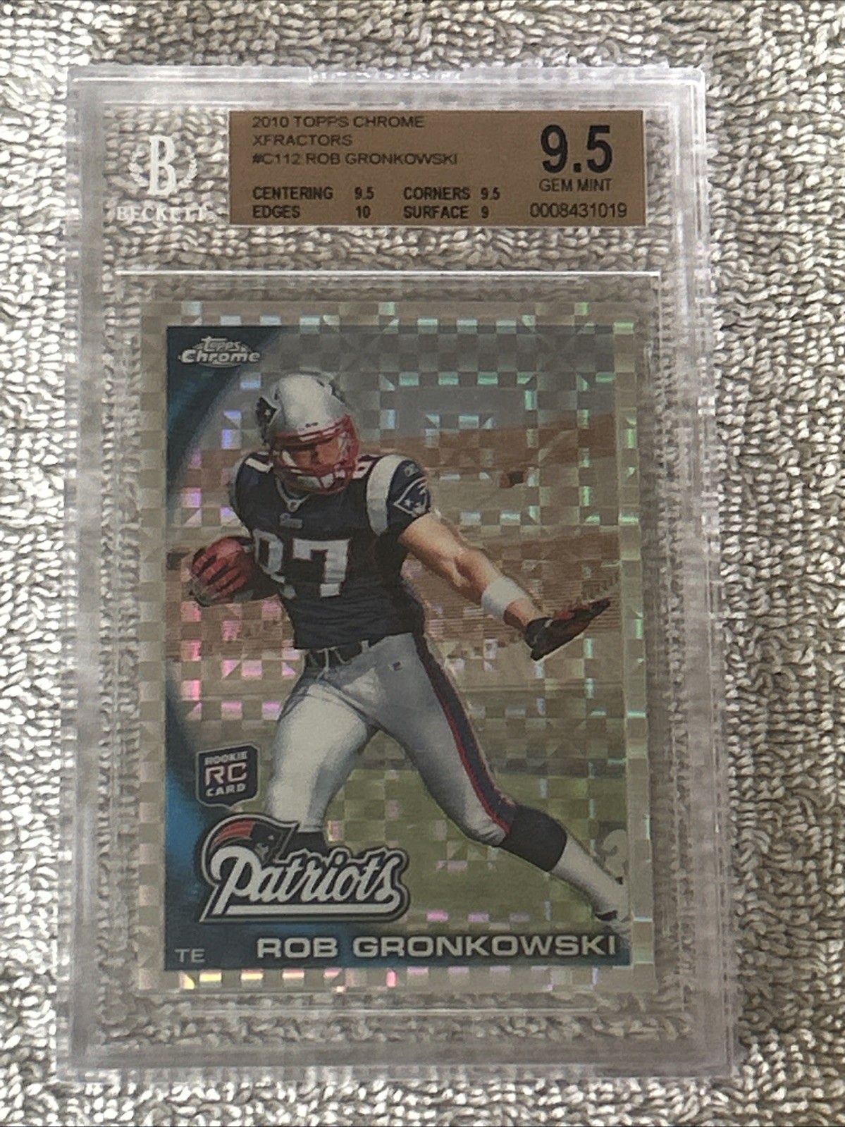 2010 Topps Chrome Rob Gronkowski #C112 Run/Cut Pose Xfractor BGS 9.5💎 Patriots!
