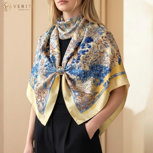 RARE VINTAGE HERMES Silk Scarf "L'Ile Deserte" Carre 90 designed by Annie Faivre - Image 1