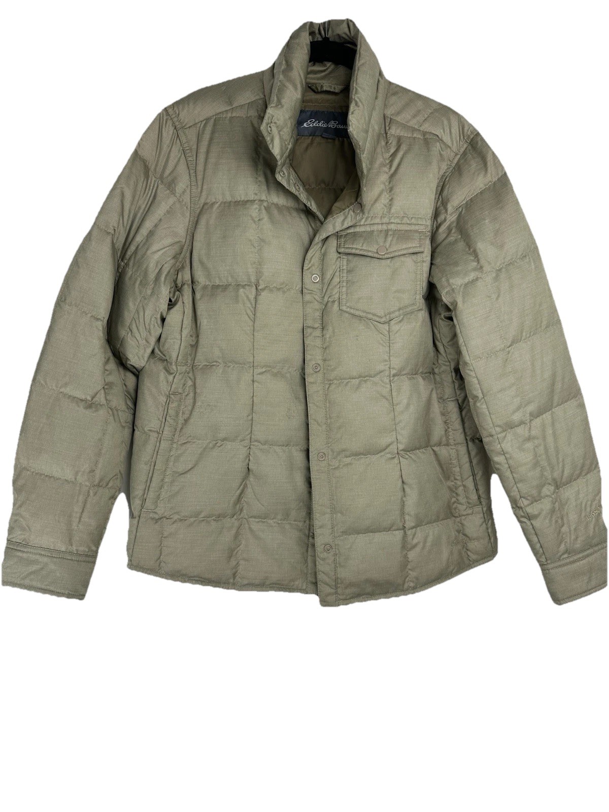 Eddie Bauer Women’s Down Puffer Jacket Size XL Tan Snap Outdoors Packable