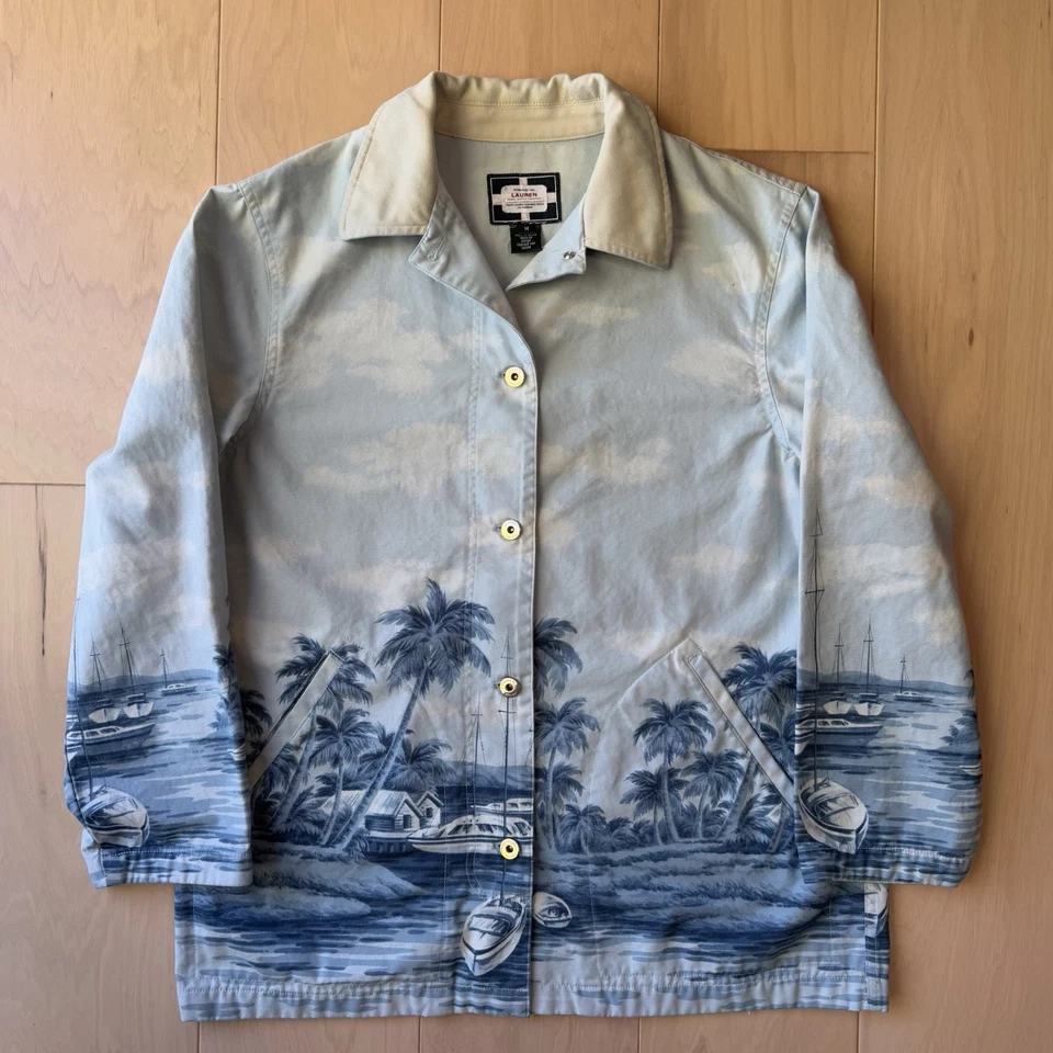 Vintage Lauren Naval Supply Company Chore Jacket W Medium Blue Workwear RRL - Image 2 of 4