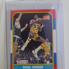 Fleer 1986-87 Magic Johnson #53 Los Angeles Lakers Basketball Card