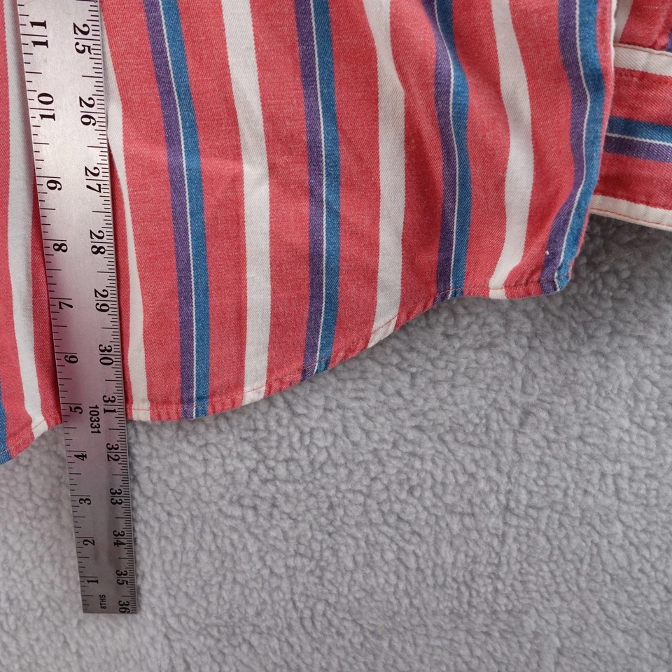 Eddie Bauer Rufton Button Down Shirt Mens L Long Sleeve Cotton Striped Twill - Image 4 of 4