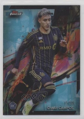 2024 Topps Finest MLS Common Aqua Refractor 75/99 Omar Campos #51 Rookie RC n0c