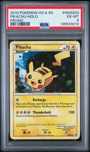 2010 POKEMON HEARTGOLD & SOULSILVER PROMO #HGSS03 PIKACHU-HOLO PSA 6