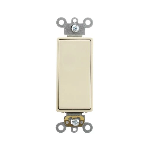 LEVITON 5621-2I DECORA PLUS SINGLE POLE ROCKER SWITCH, GROUNDING, 20A, IVORY